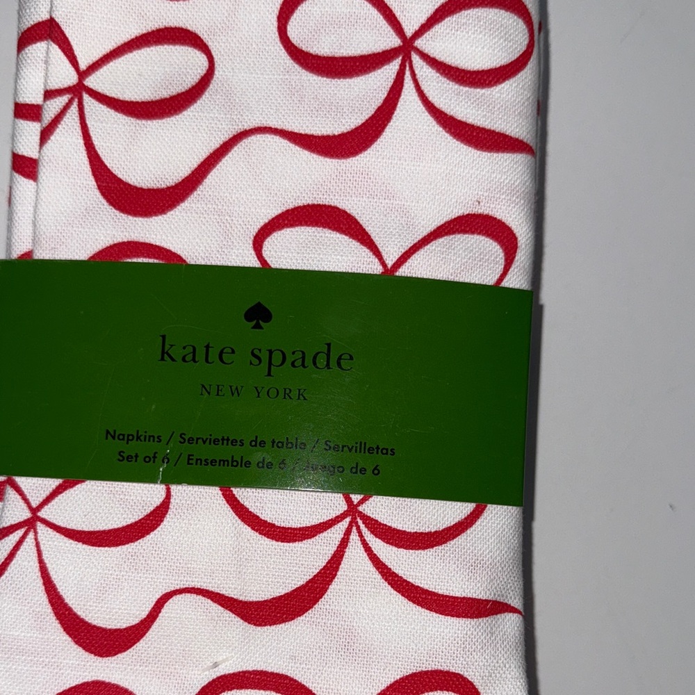 Kate Spade Red Ribbon Napkins - Picture 2 of 3